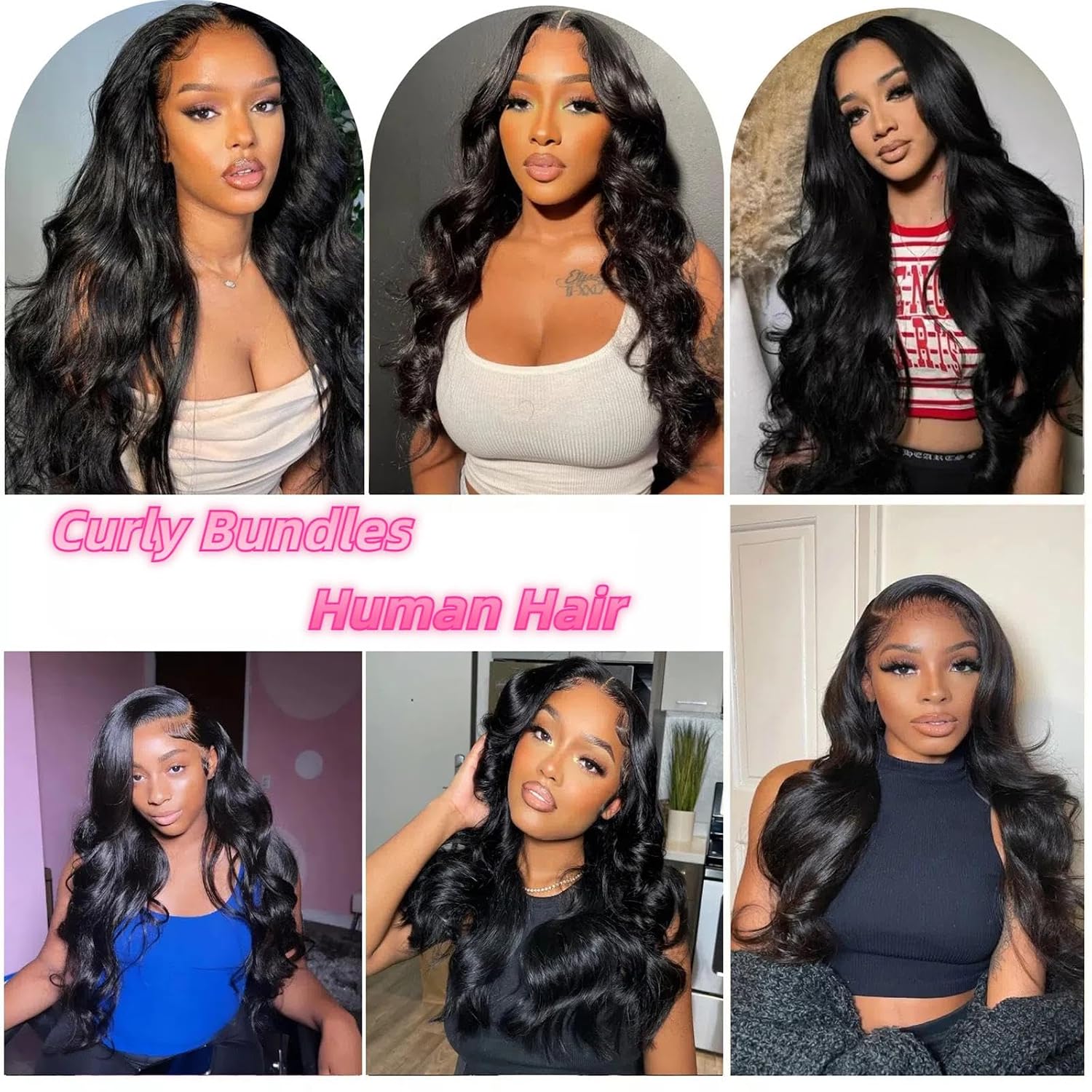 Body Wave Human Hair Bundles, 18 20 22 Inch 3 Bundles Human Hair 16A100% Unprocessed Brazilian Virgin Hair Double Weft Real Human Hair Extensions Deals Natural Color for Black Woman
