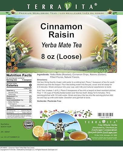 Miniatura 2 de Canela Pasa Yerba Mate Té (Suelto) (8 oz, ZIN 568597)