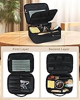 Vista 3 de Bolsa de herramientas de peluquería, bolsa grande para cortar pelo, negro