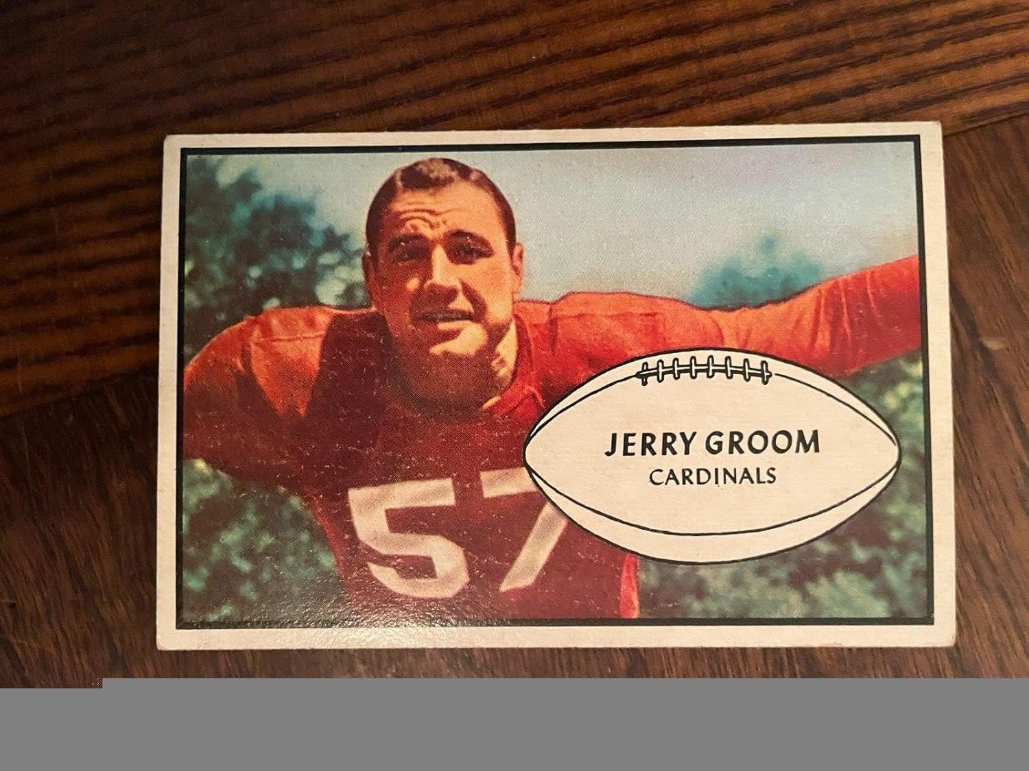 1953 Bowman #13 Jerry Groom Chicago Cardinals Vintage Football Card Nm - Football Slabbed Vintage Cards