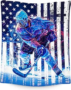 Hockey Blanket, Boys Blankets for Kids, Ice Hockey Gifts for Sports Lovers, Cozy Flannel Throw for Boys Room Decor, 30"x40"