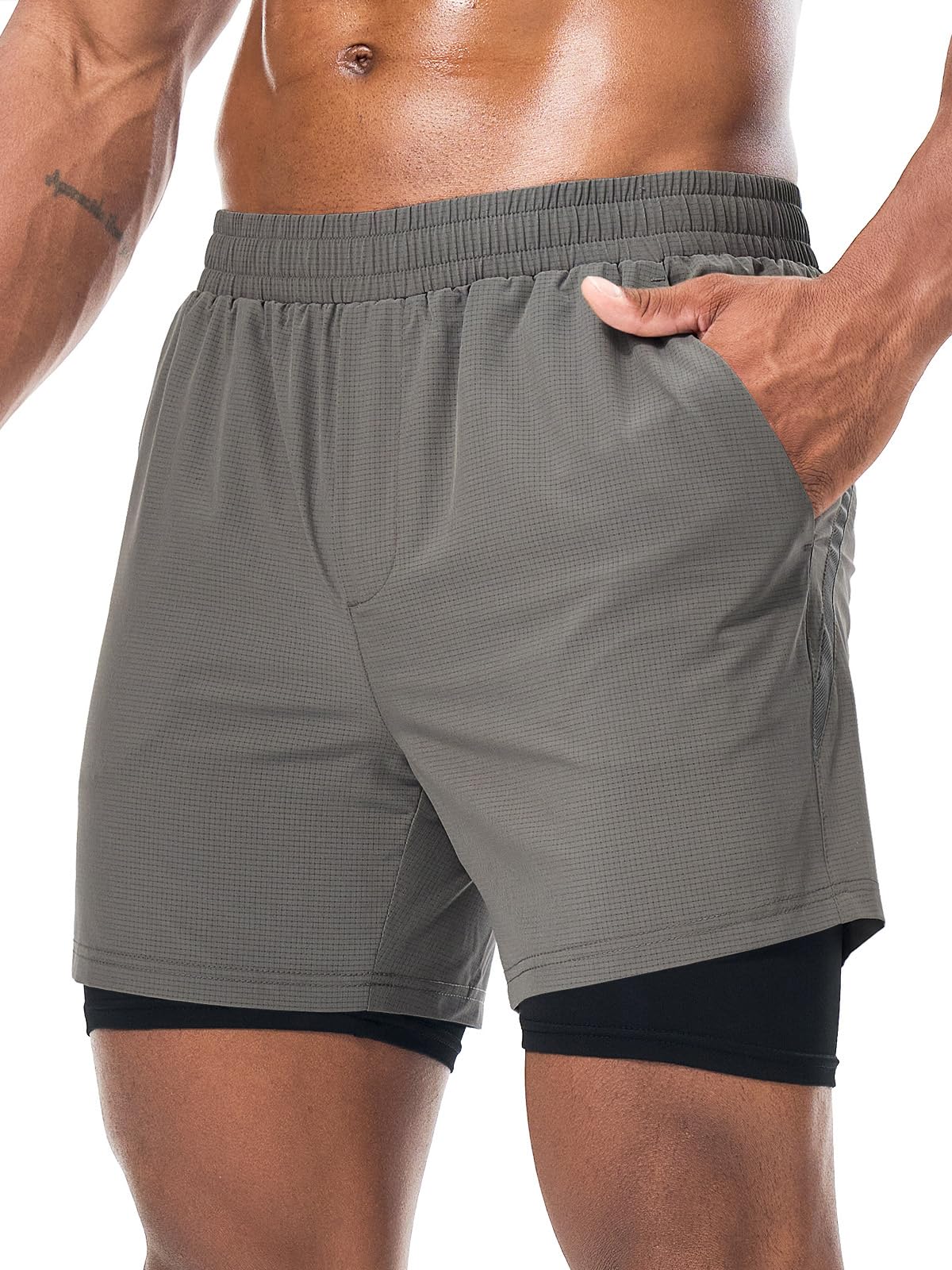 Danfiki Badehose Herren mit Meshfutter Kompression Liner 2 i