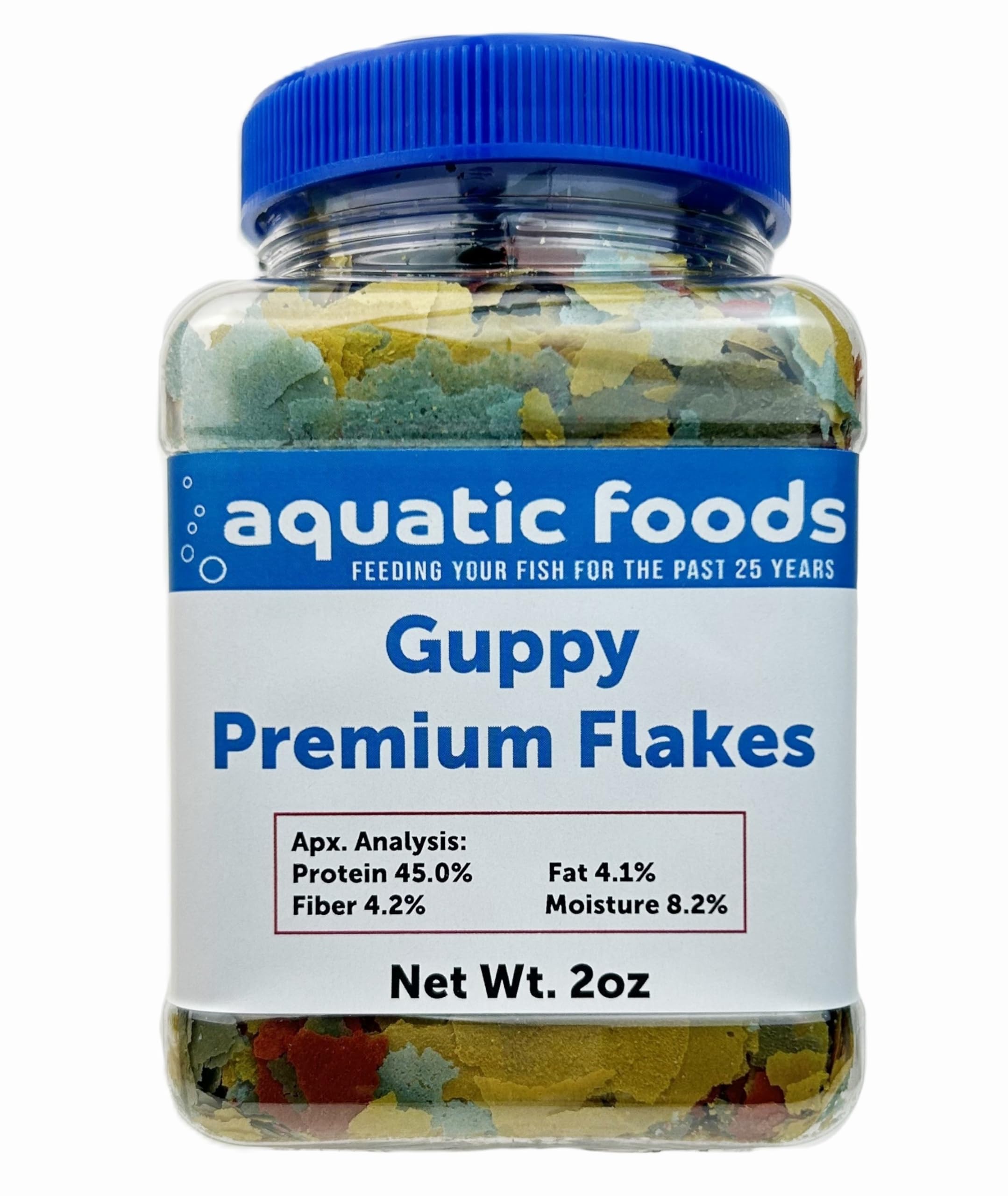Aquatic Foods Inc. Guppy Flakes, Smaller Premium Special Blend Flake - AFI Guppy Flakes…2oz Small Jar