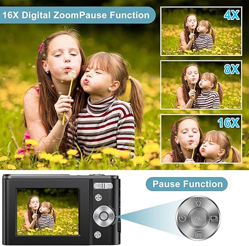 Miniatura 3 de Digital Baby Camera for Kids Teens Boys Girls Adults,1080P 48MP Kids Camera with 32GB SD Card,2.4 Inch Kids Digital Camera with 16X Digital Zoom,