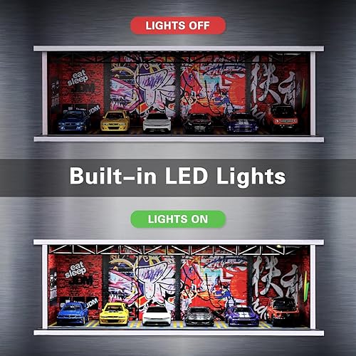 Miniatura 9 de MalamfansG-Fans 164 para Hot Wheels Caja de exhibición de escena de estacionamiento de estilo japonés  164 a escala 164 modelo fundido a presión