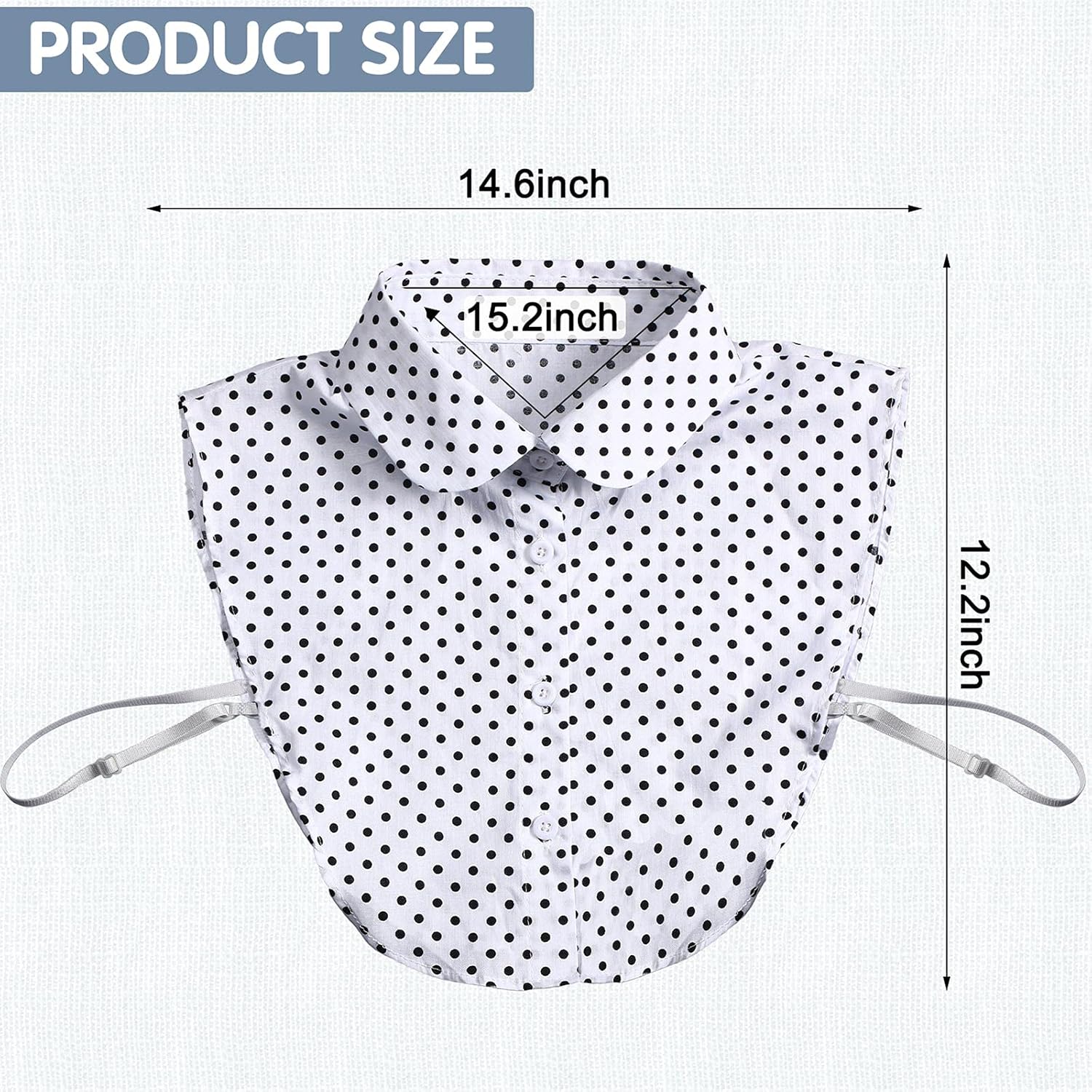 SATINIOR 4 Pcs Fake Collar for Women Black and White Polka Detachable Dots Dickey Collar Half Shirt for Halloween Costume - Image 5