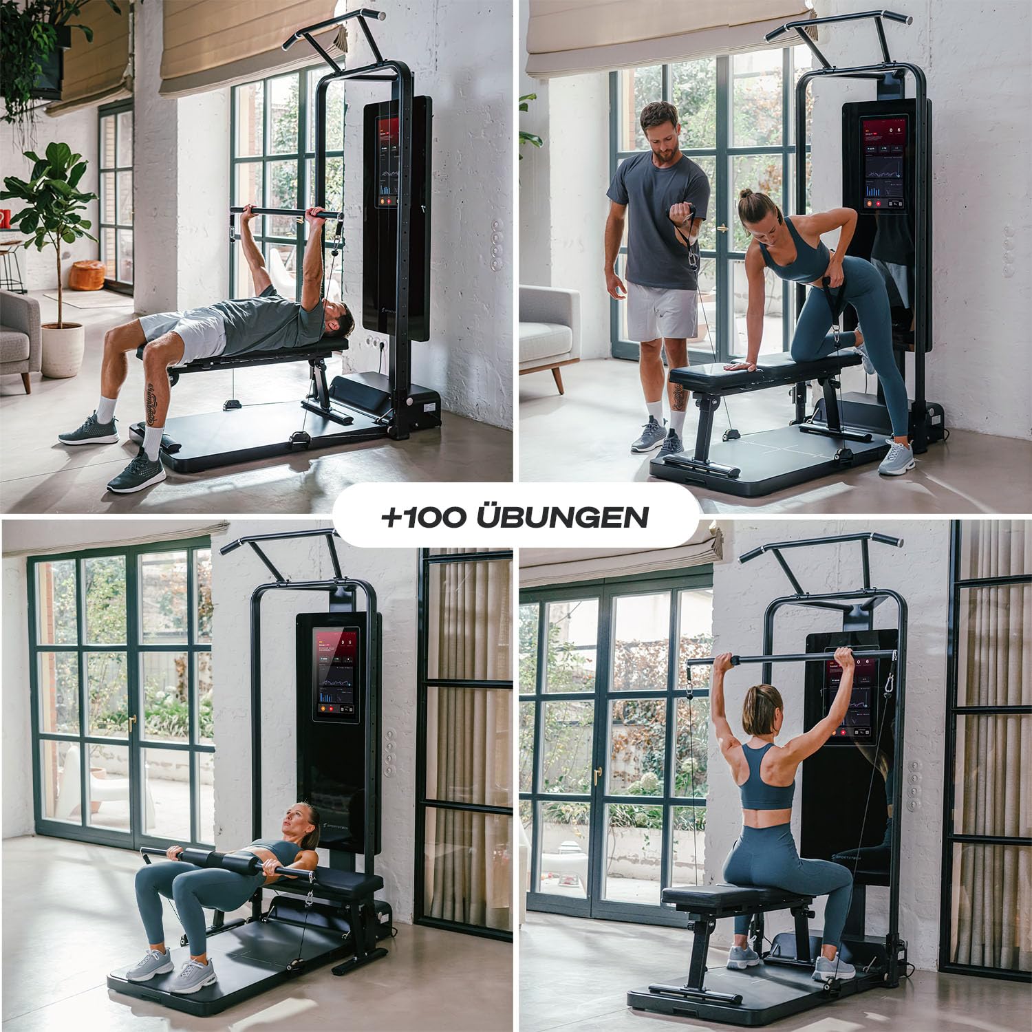 Sportstech Hantelbank verstellbar, Multifunktion Training Fitnessbank, kompatibel mit sGym Pro, 220 kg belastbar, Ganzkörpertraining, Bauchtrainer, Schrägbank, klappbar, sGym Bench