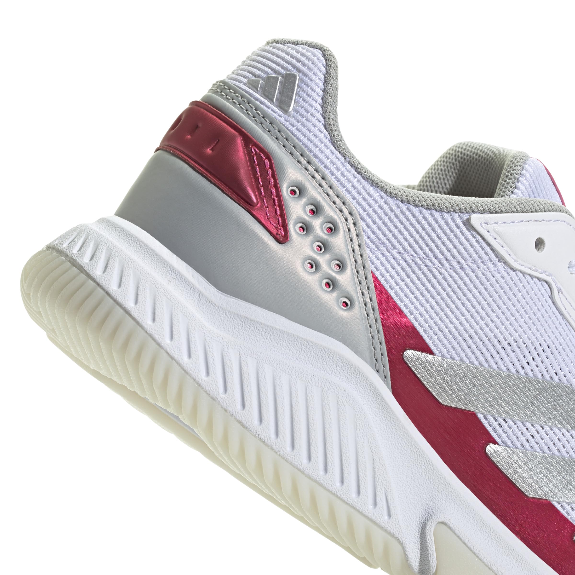 adidas Mujer Courtquick W Padel, Cloud White/Silver Metallic/Lucid Pink, 38 2/3 EU