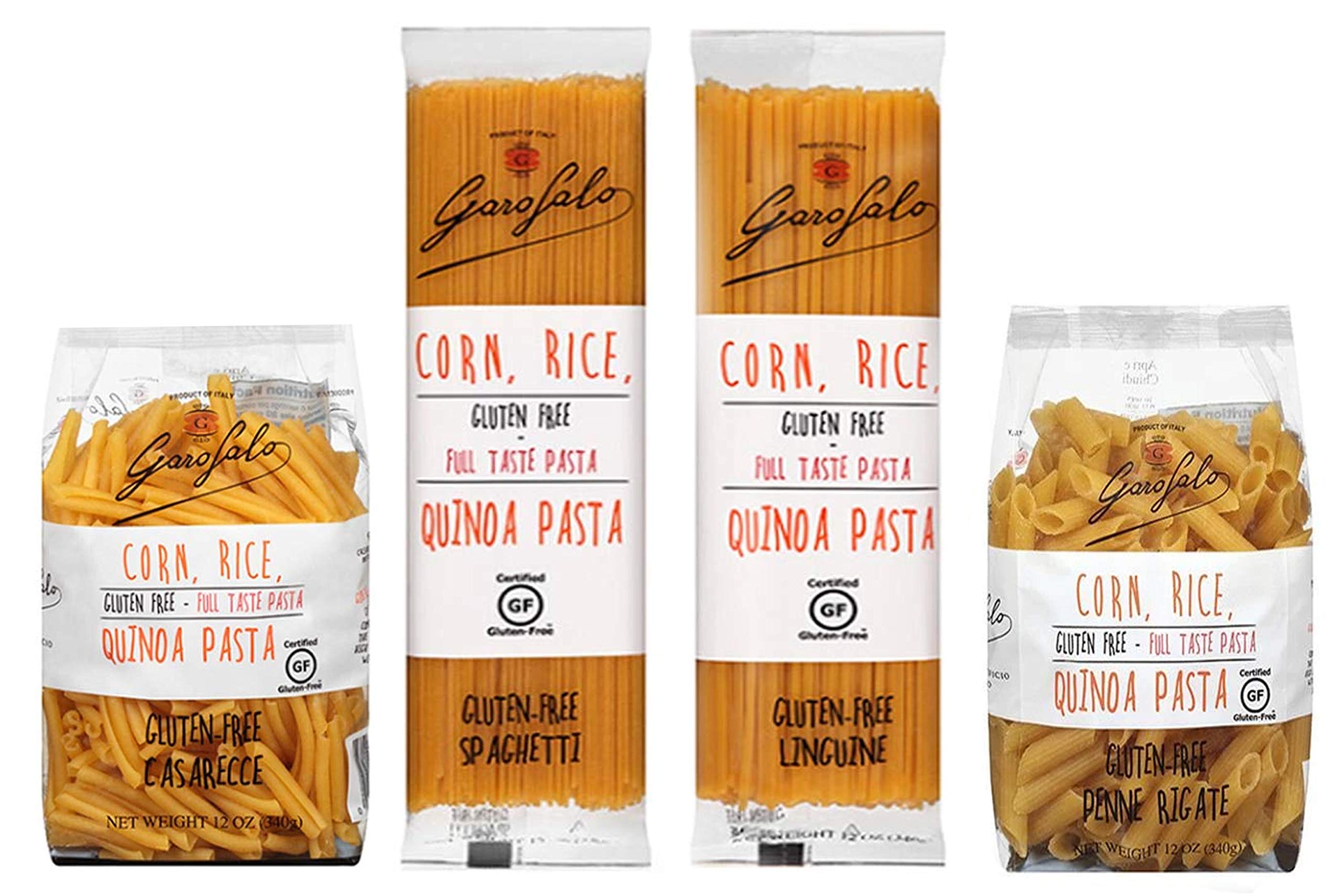 Gluten Free Garofalo Pasta Assortment, One Each of Casarecce, Spaghetti, Linguine and Penne