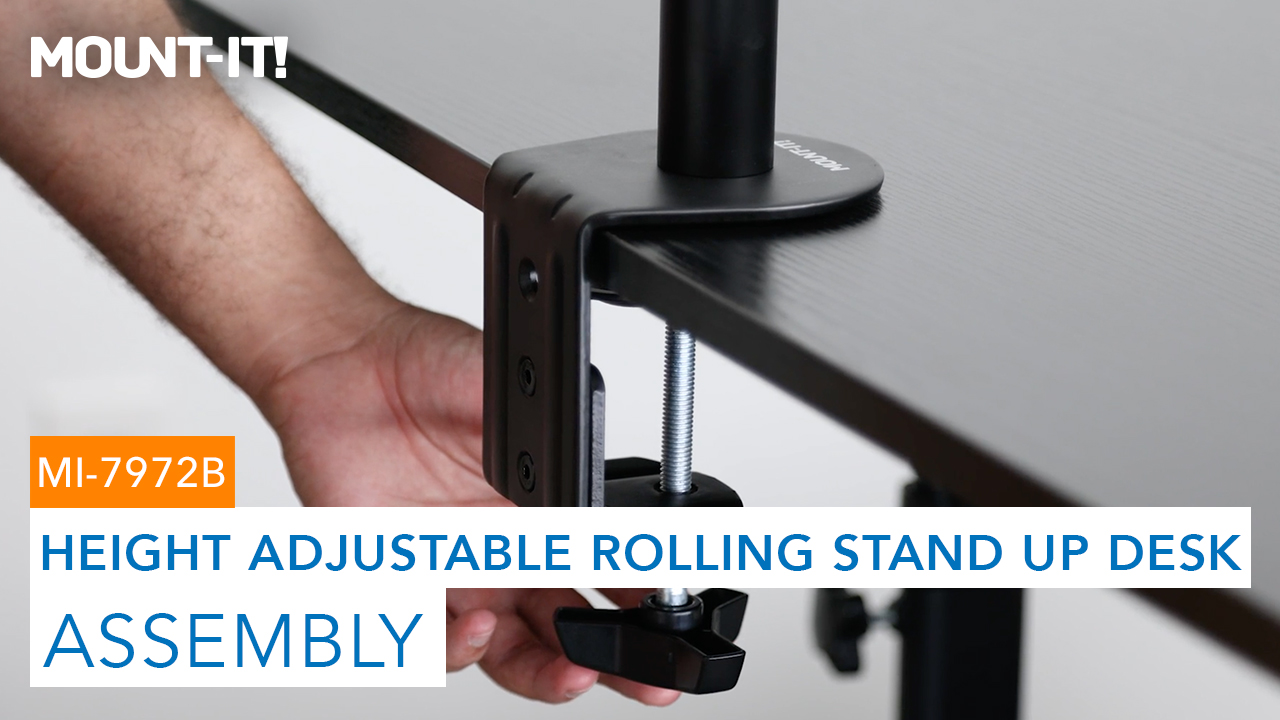 Moveable Desktop Screen Tools Dual Monitor Cart Mobile Standing Desk With Dual Monitor Mount ...