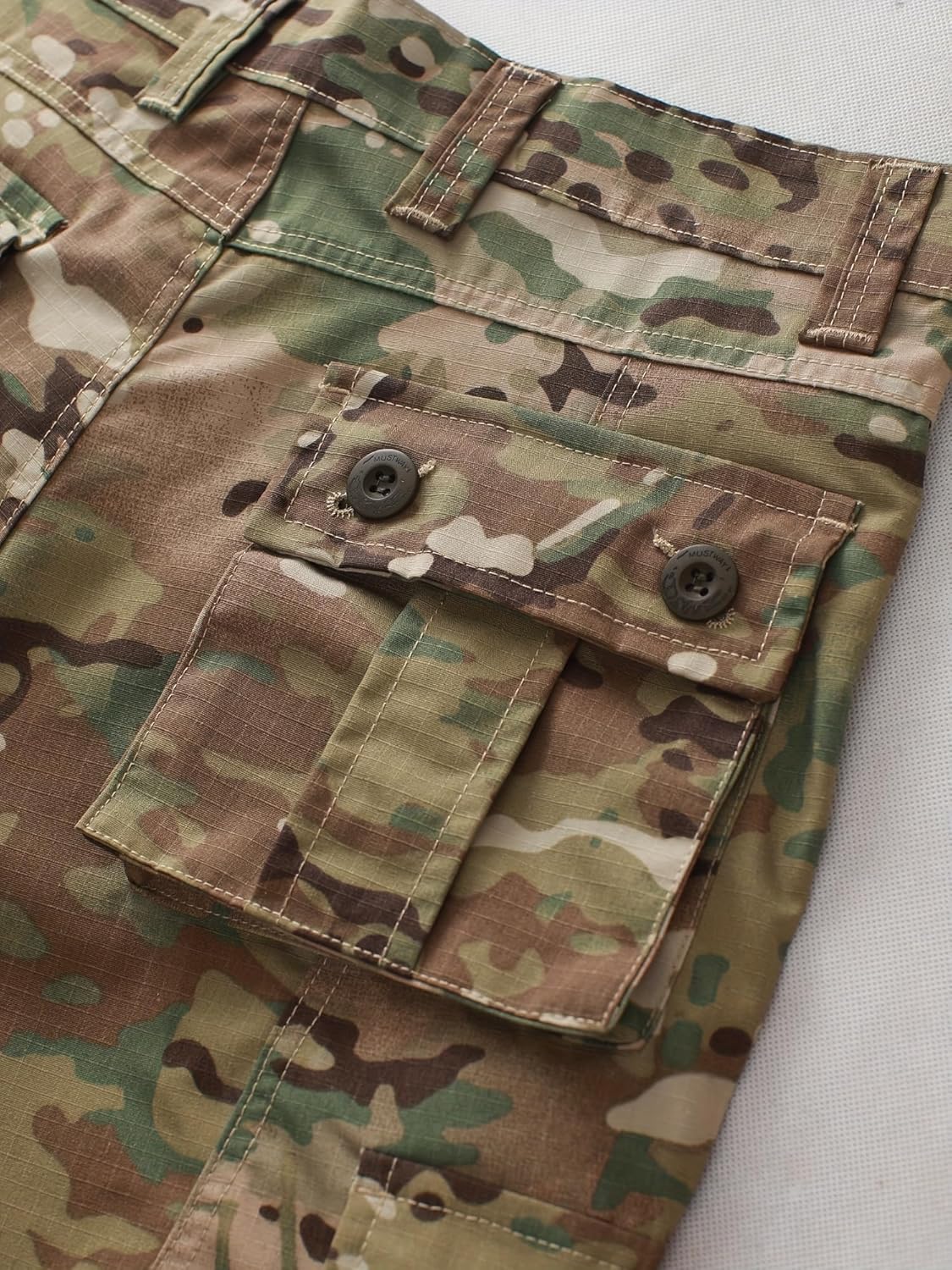 Men's Camo Cargo Work Pants Ripstop Lightweight Wild Army Military BDU Outdoor Trousers with 8 Pocktets (No Belt) - Image 8