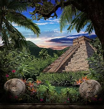 Amazon Com Photography Backdrop Jungle Temple 10x10 Ft Seamless Fabric Electronics