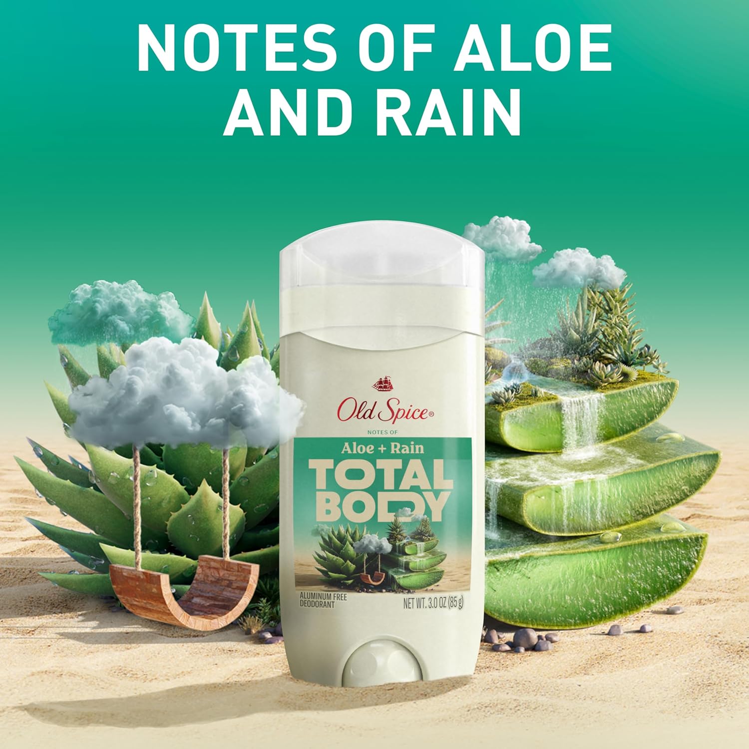 Old Spice Whole Body Deodorant Stick for Men, Aluminum Free, Aloe + Rain Scent, 24/7 Odor Protection, 24/7 Lasting Freshness, Dermatologist Tested, Gentle on Skin, Safe to Use All Over, 3.0 oz - Image 7