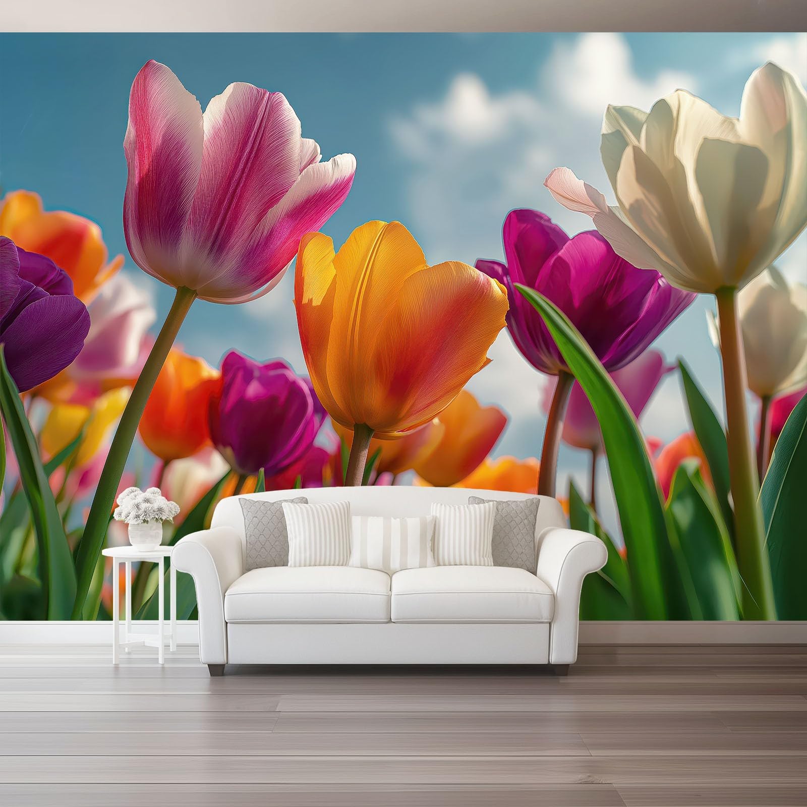 Papier peint panoramique nature fleurs décoration murale salon tapisserie photo 3D intissé