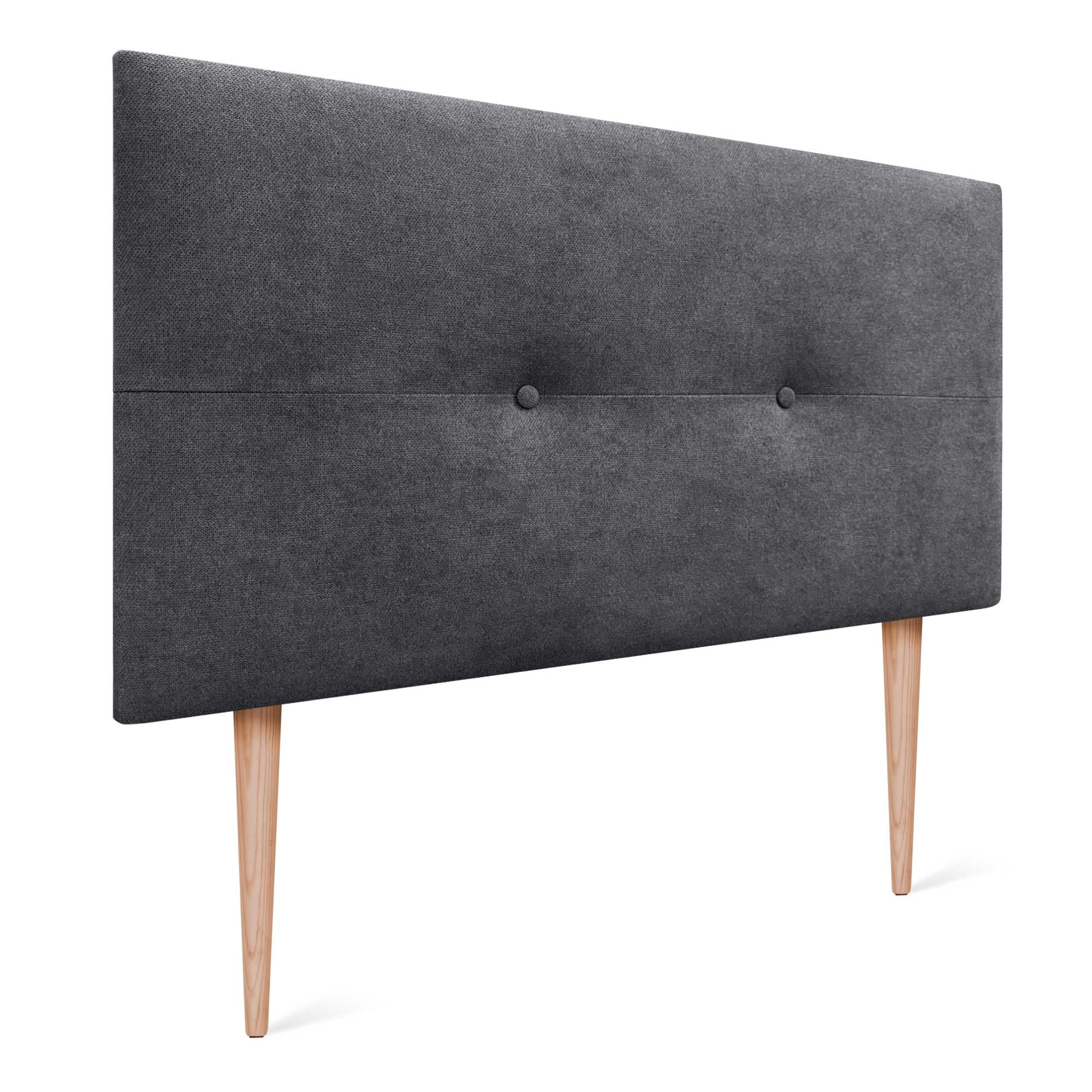 DHOME Cabecero Cabezal tapizado en Polipiel o Tela AQUALINE con Patas cabeceros Cama (Tela Gris Ceniza, 90x105cm (Camas 70/80/90))