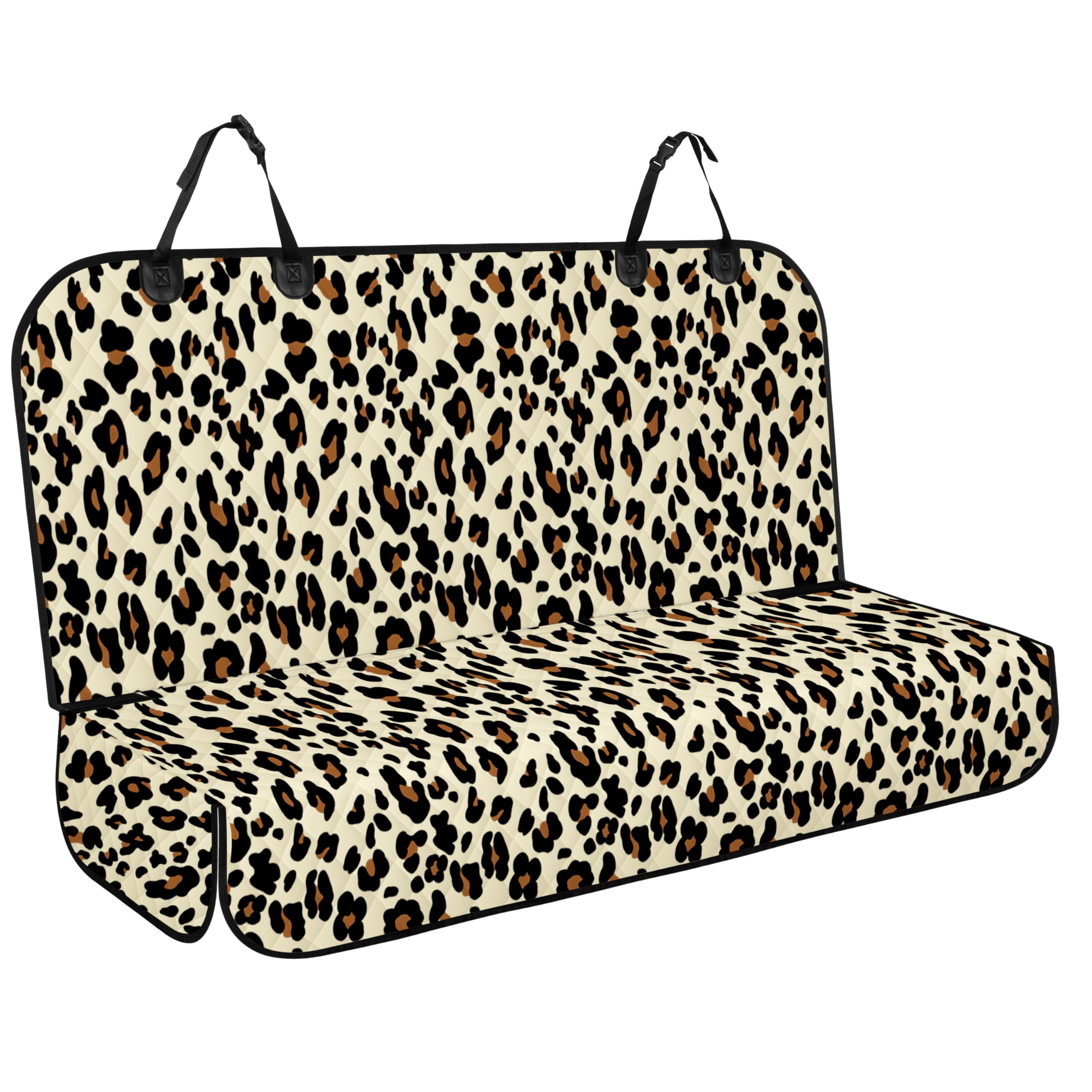 Photo 1 of (large) NECKORY Backseat Cover for Dogs, Waterproof and Non-Slip Pet Bench Seat Covers, Car Seat Protector for Back Seat, Universal Size Rear Car Seat Cover Fits Cars, Trucks and SUVs, L-Leopard&Black