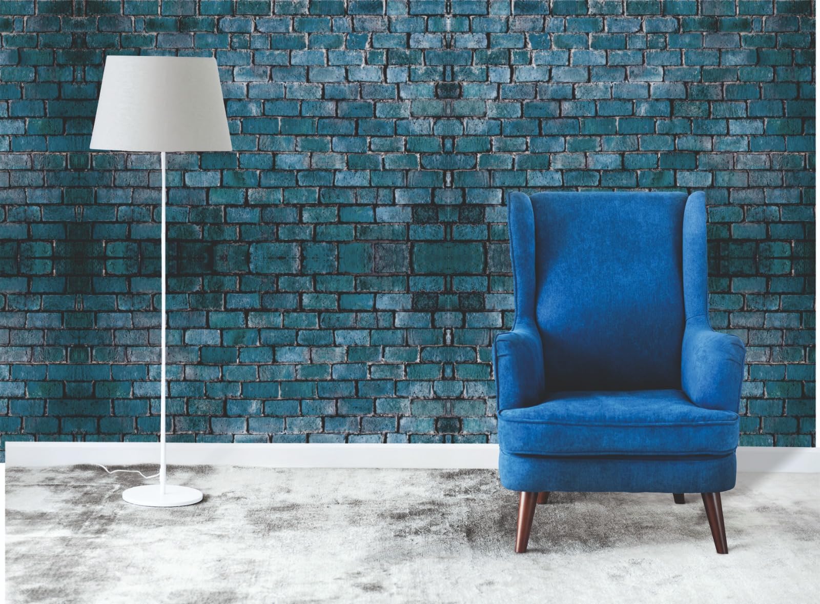 FLORAL DECOR Blue Brick Textured Peel and Stick Wallpaper | Self Adhesive Wall Sticker for Home Decor Living Room Bedroom Hotel Office(195) 16X96 INCH (11 Square feet*1 Role) (B0BZPVQYXV) Amazon Price History, Amazon Price Tracker