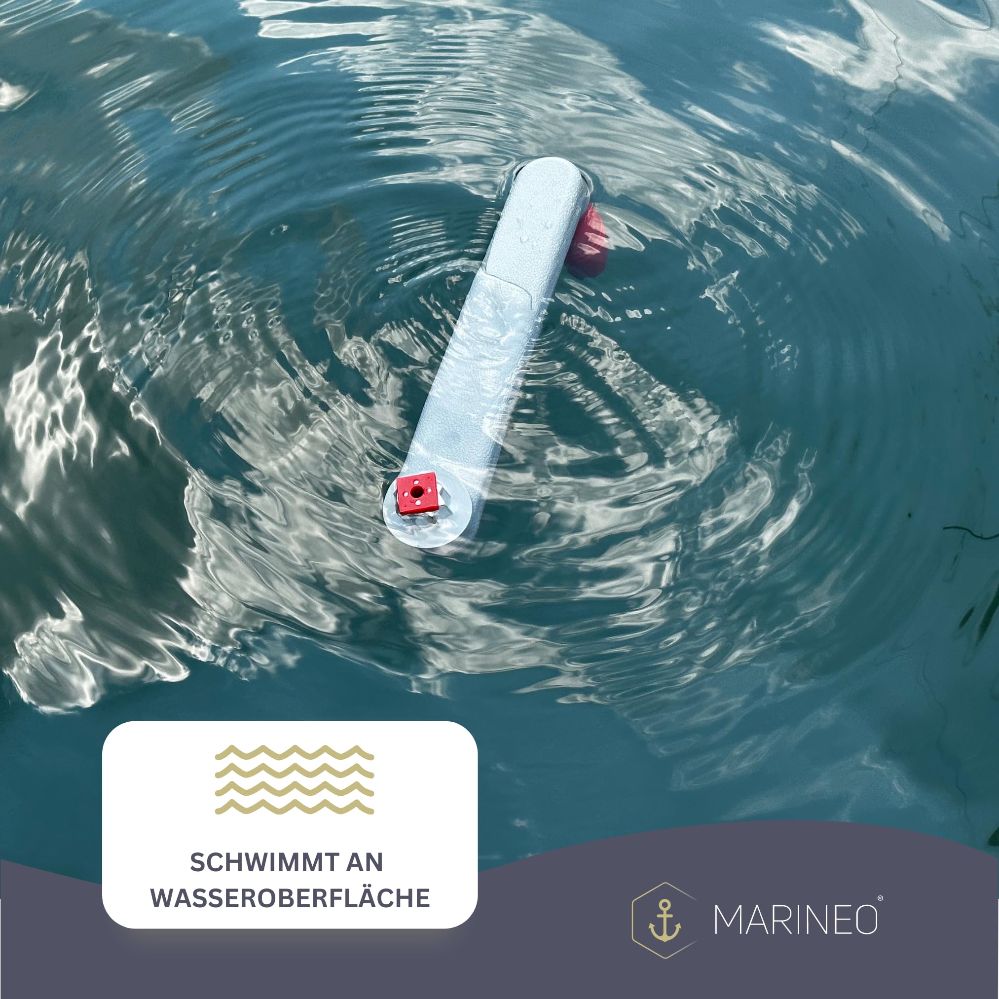 MARINEO Winschkurbel Winch Winchkurbel - Kurbel mit Arretierung, grau rot