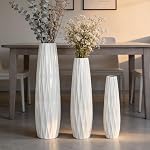 17.7 Inches White Tall Flower Floor Ceramic Vase,Large Vases for Shelf Home Decorative Table Centerpieces Living Room Branches Sky-Dried Flower Arrangement Simple Decor Ideal Gift