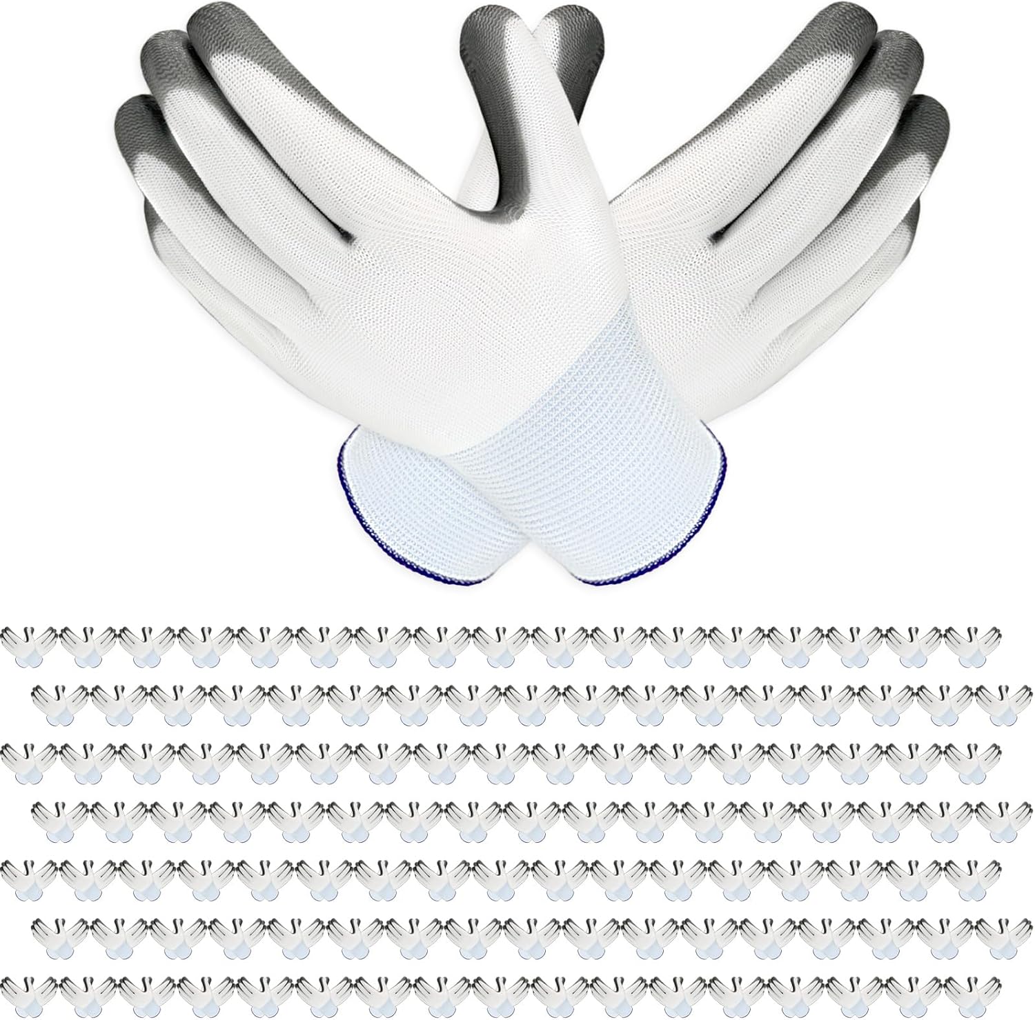 YOUKE OLA 120 Pair Gardening Gloves for Men Women, Breathable Rubber Coated Garden Gloves Working Gloves for Gardening, Construction Grey