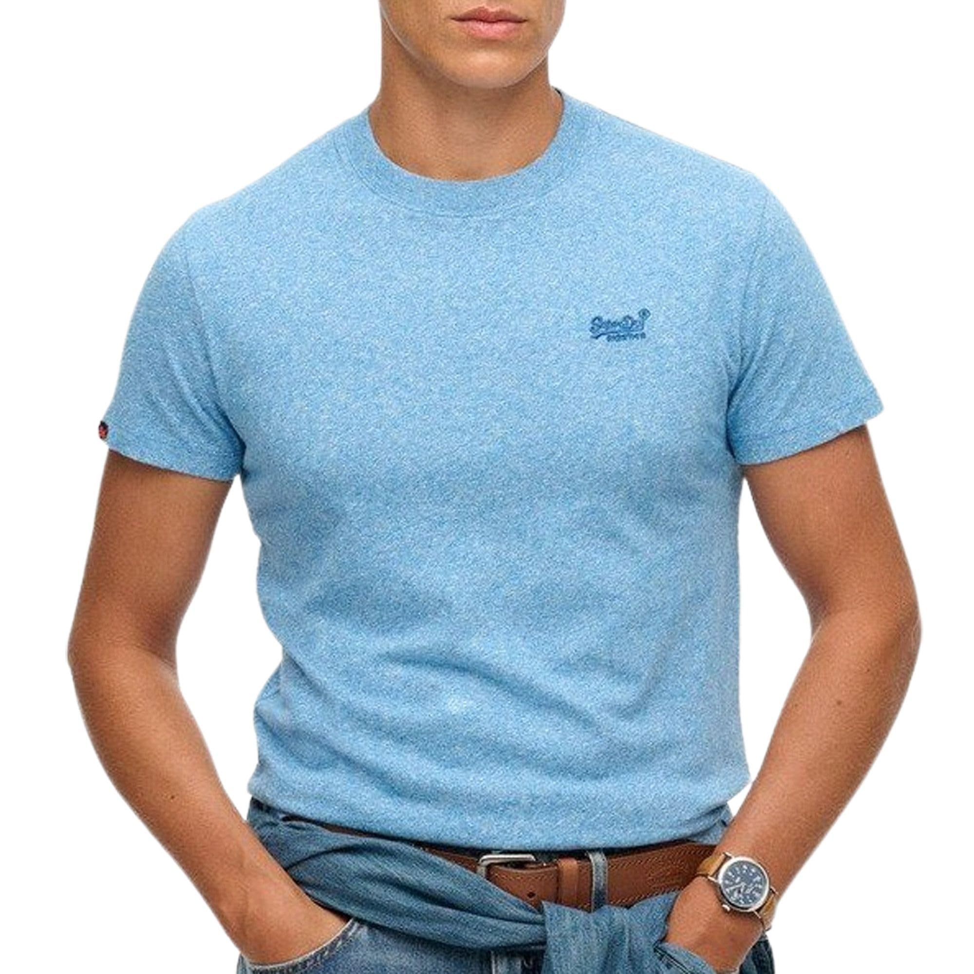 Superdry Men's Bright Blue Grit Essential Logo Emb Tee M1011245a Xl