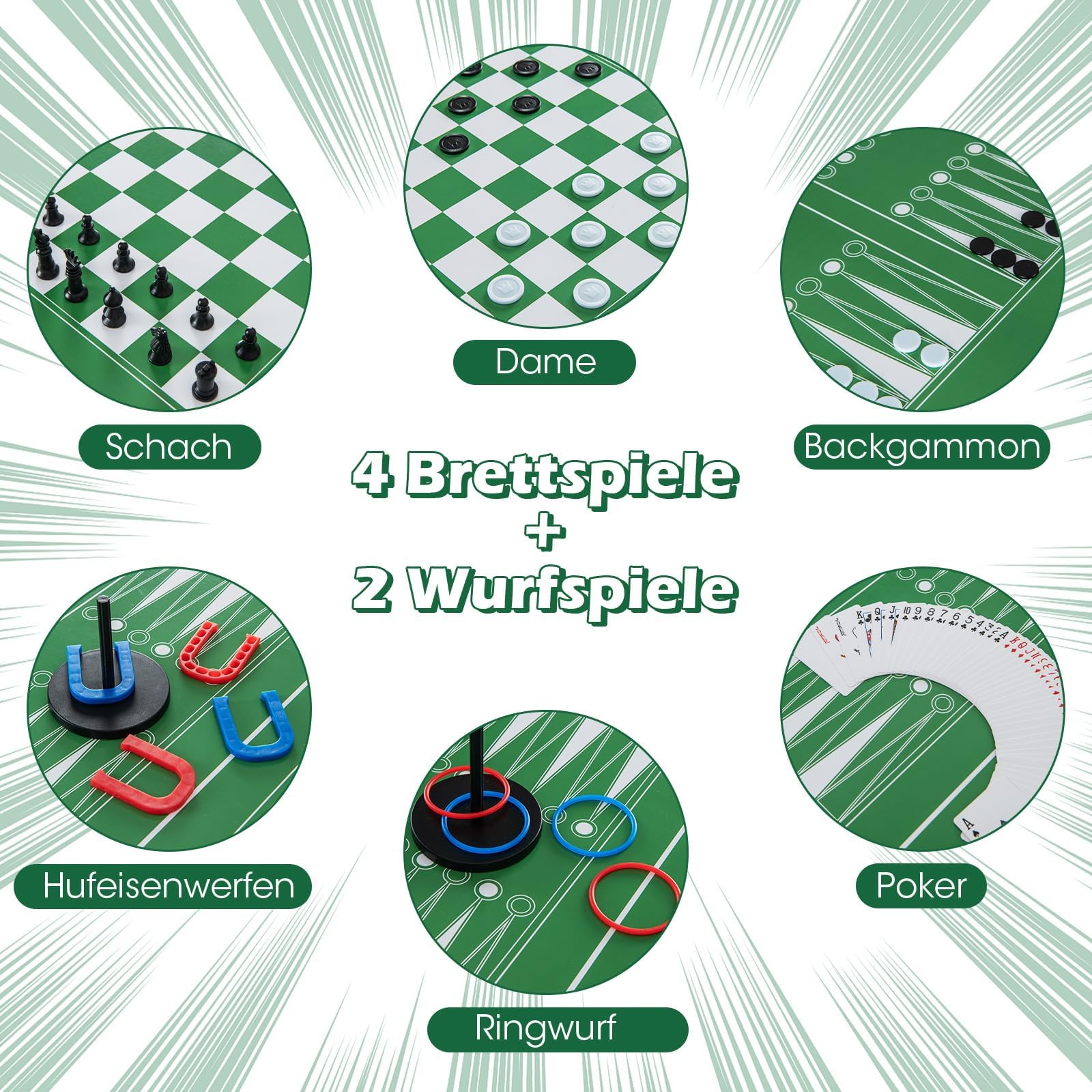 COSTWAY 12 in 1 Spieltisch, Multifunktionstisch mit Tischfußball, Airhockey, Billard, Tischtennis, Schach, Bowling, Shuffleboard, Kombi-Tisch Tischkicker für Zuhause, Büro, Bar