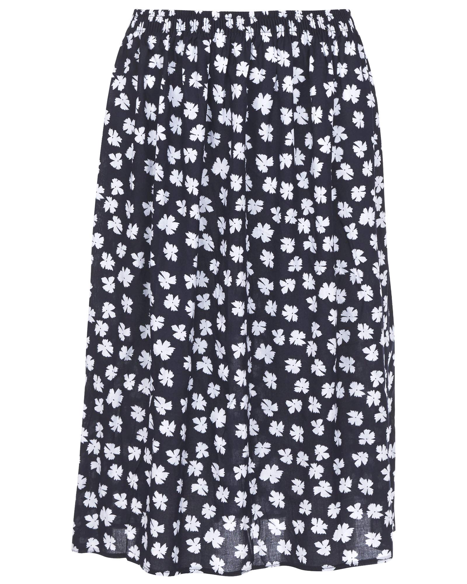 KK Fashion LinesLadies/Womens Summer Floral Print Skirt, Light Weight Soft Viscose Fabric, Elasticated Waist, 27" Length (X-Large, Navy-3)