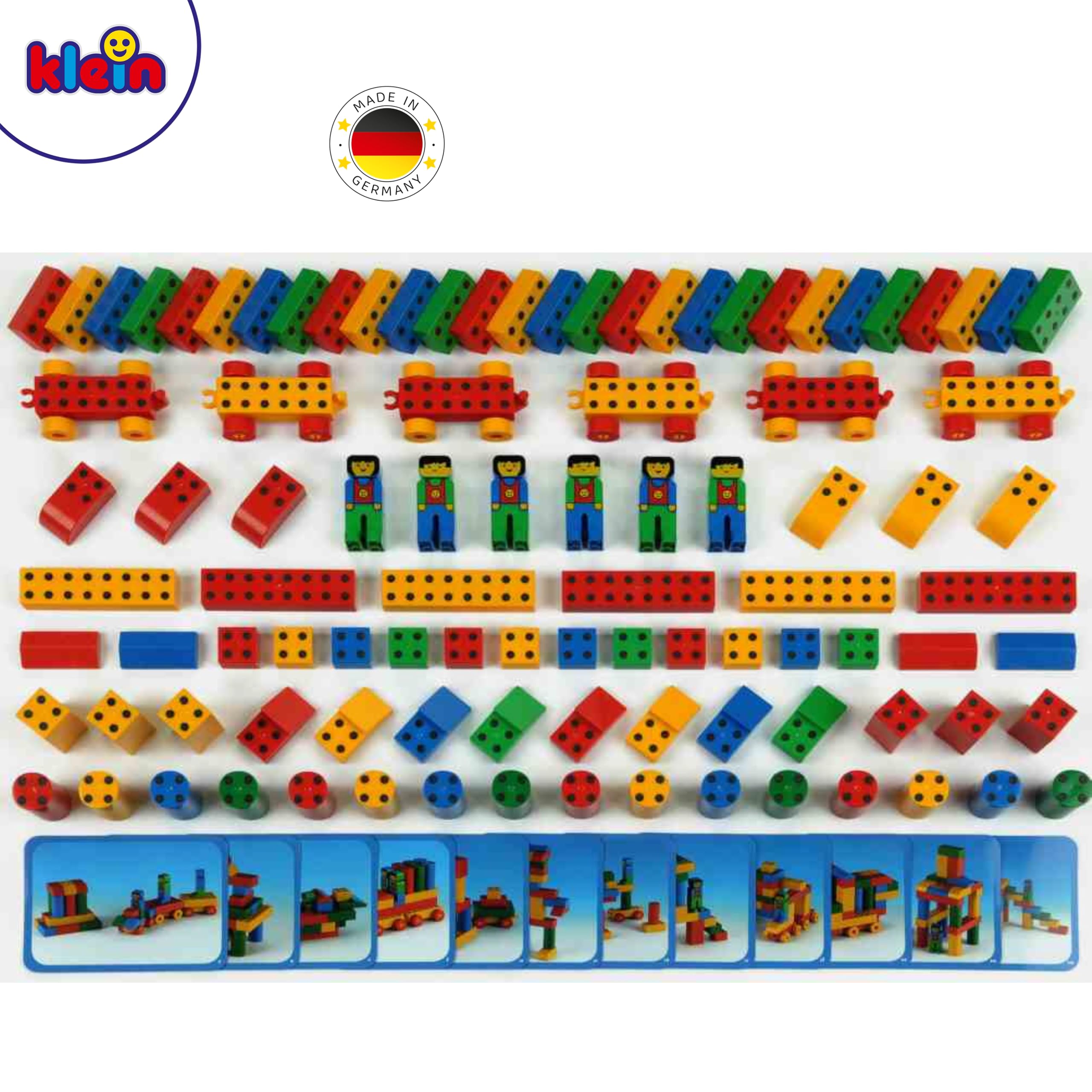 Theo Klein 658 Manetico Kindergarten Set , 98 Different Colourful Magnetic Blocks , 12 Cards with Building Instructions , Toys for Children Aged 1 Year and Older