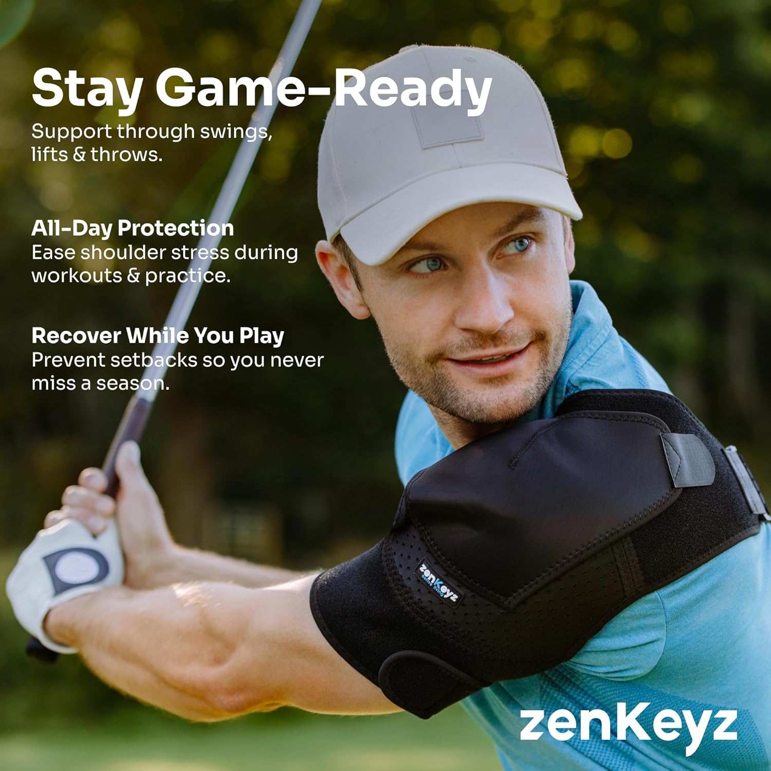ZENKEYZ Shoulder Brace for Men and Women - Black, Large/X-Large - Adjustable Neoprene Compression Sleeve with Cold Therapy Pocket - One-Handed Application Support for Physical Recovery and Joint Stability - Ambidextrous Fit - Image 6