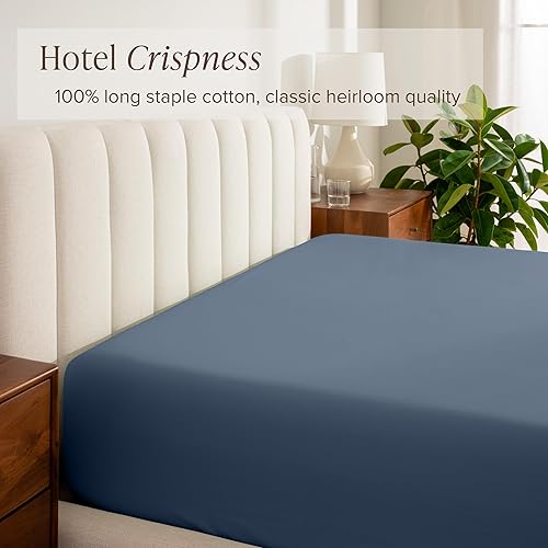 Miniatura 6 de Bare Home Sábana bajera ajustable 100 % algodón orgánico, tejido de percal vigorizante, ligera y transpirable, sábana bajera de bolsillo profundo