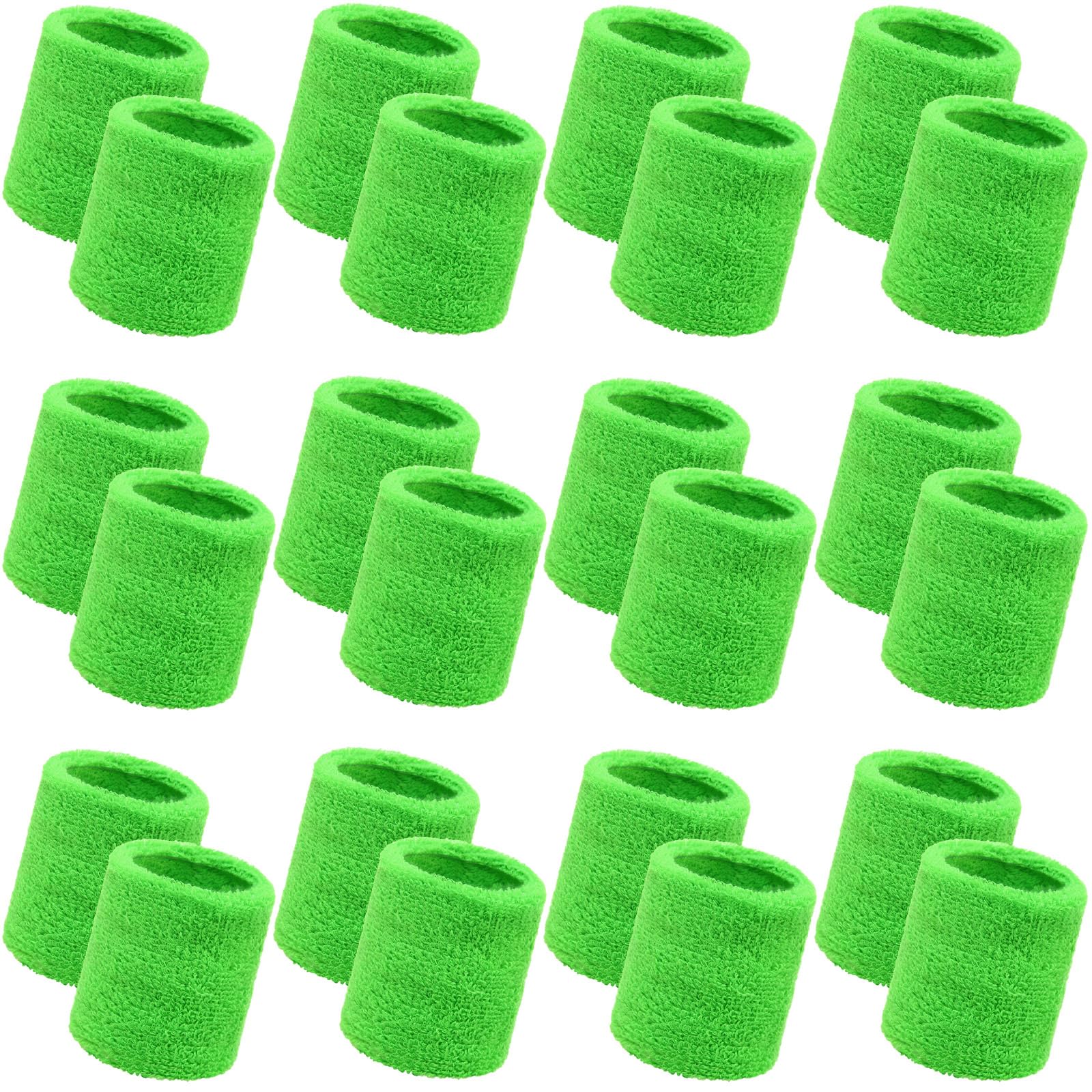 Bememo 24 Pcs Wrist Sweatbands Bulk Athletic Wristband for Men