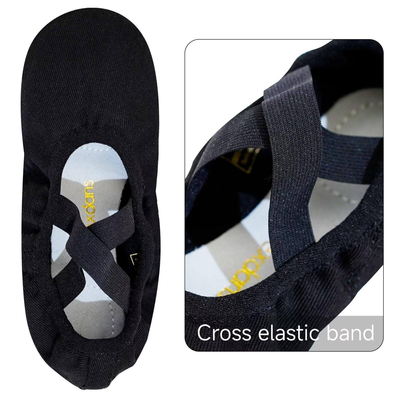 Zapatillas de Ballet Lona Altamente Elástica Dance Zapatos, Suela Partida de Cuero Calzado de Danza, Zapatillas de Ballet para Niña y Mujer