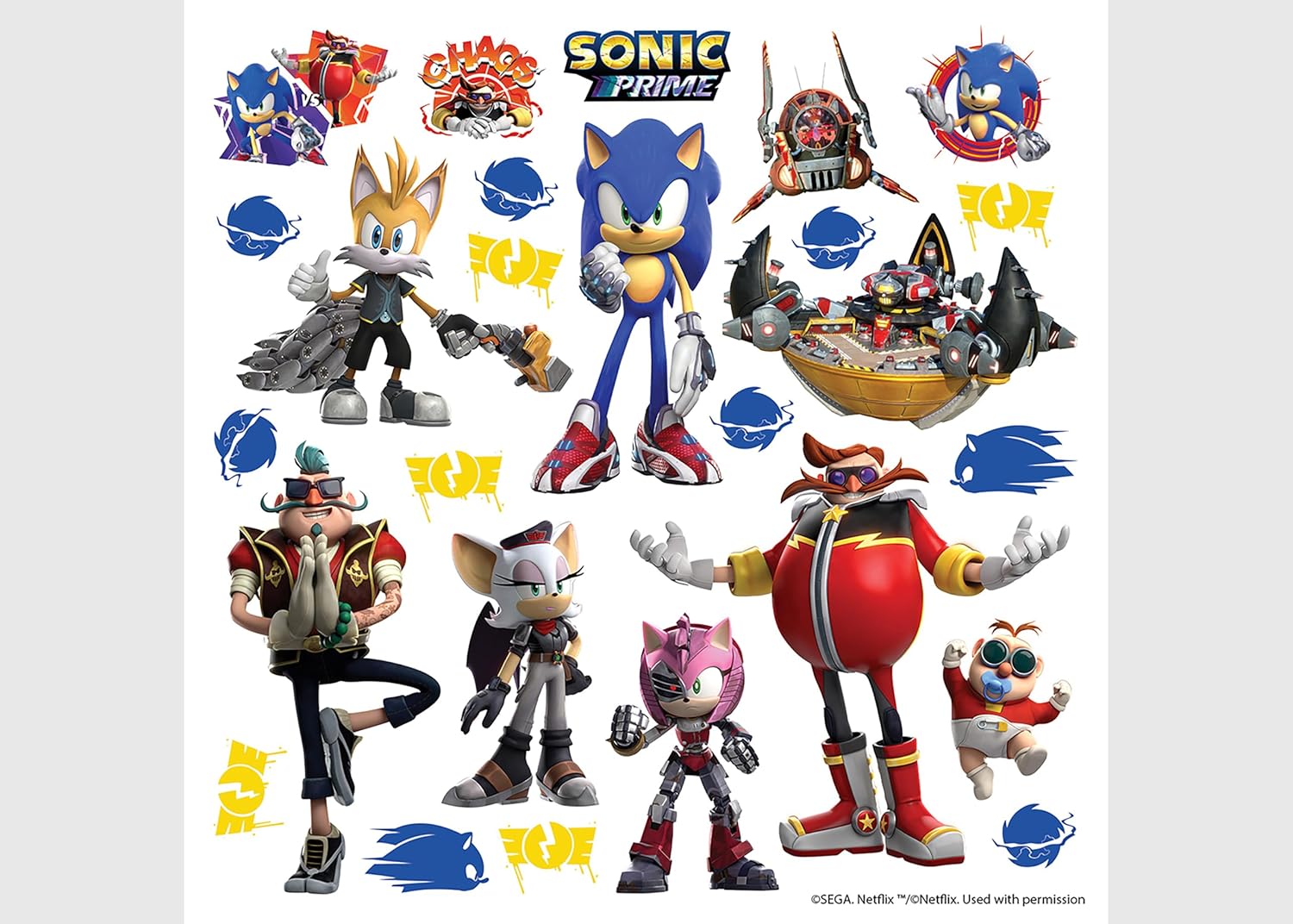 Sonic ADKS 3932 Wall Sticker for Children's Room 30 x 30 cm Boy Decoration
