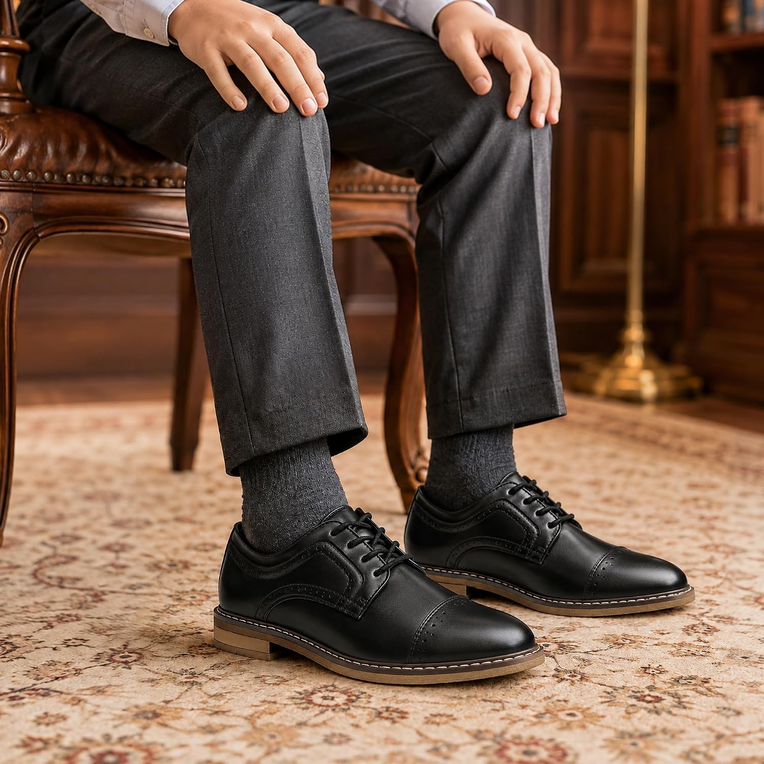 Boy's Classic Oxfords Dress Shoes Slip-On Comfort Lace-Up Shoes