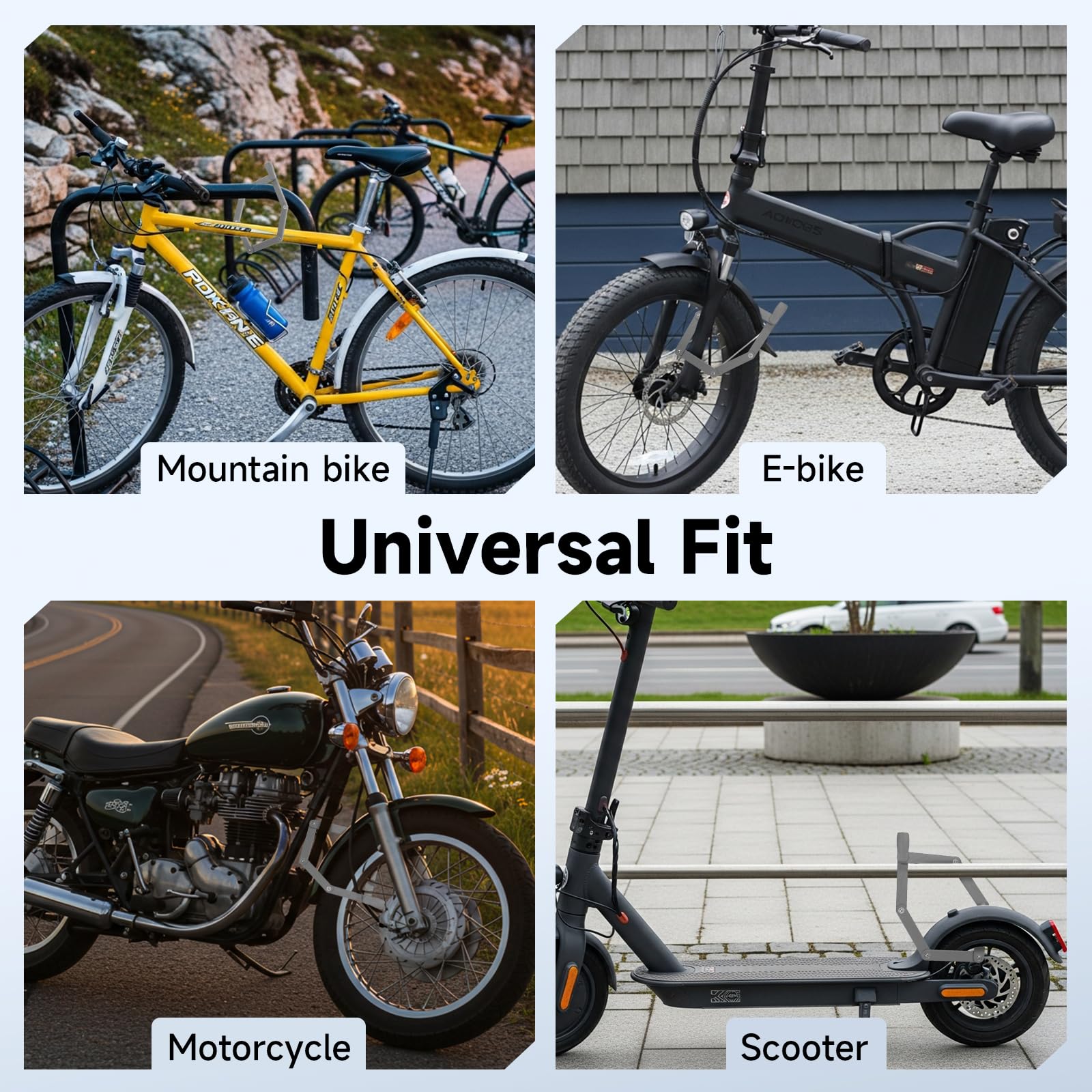 Lucchetto Pieghevole per Bici, Moman Antifurto Pieghevole Portatile Lucchetto per Bicicletta 80cm Alta Sicurezza Acciaio Temprato con Supporto & 2Chiavi di Sicurezza per Bici Moto E-Scooter, Grigio