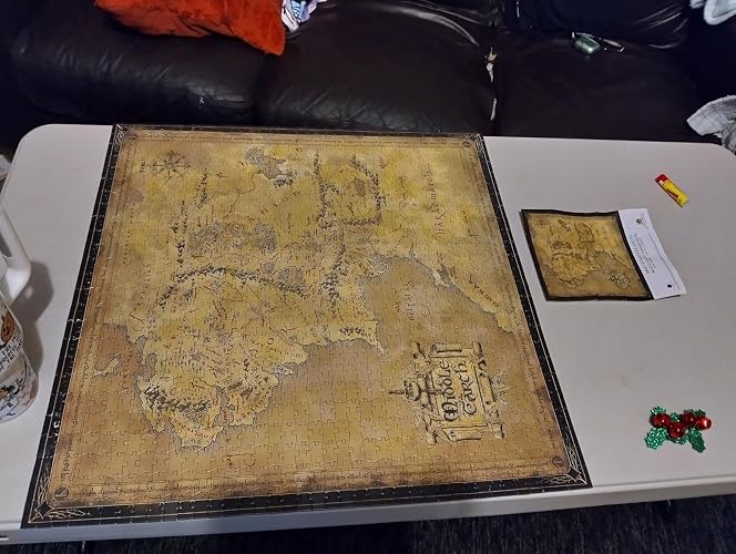 Puzzle 1000 Piezas El Señor De Los Anillos | Mapa De La Tierra Media | Tamaño 58x58 Cm | Rompecabezas Para Fans De Tolkien Y Coleccionistas
