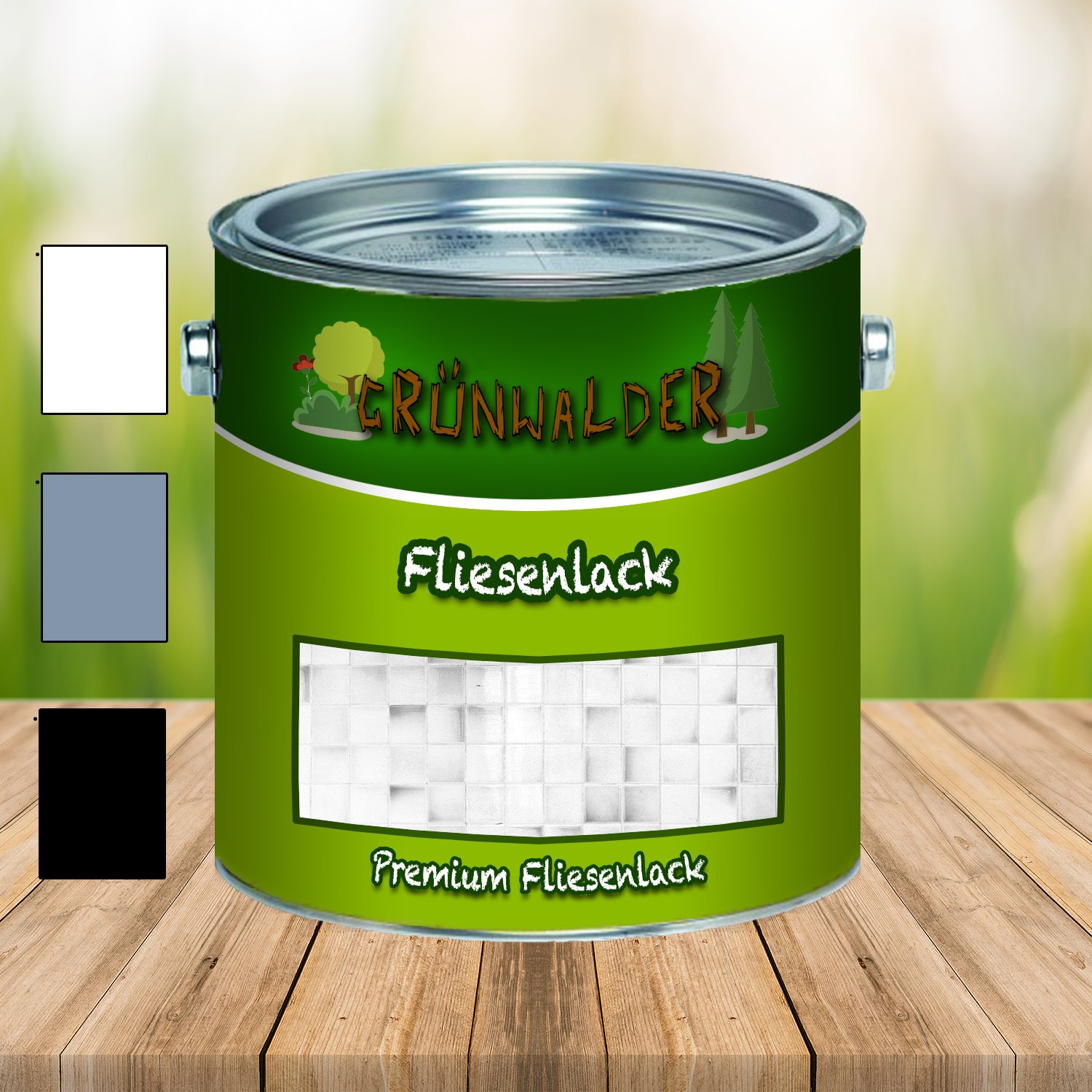 premium 2K Fliesenlack Fliesenfarbe farbauswahl (1 L, Anthrazitgrau)