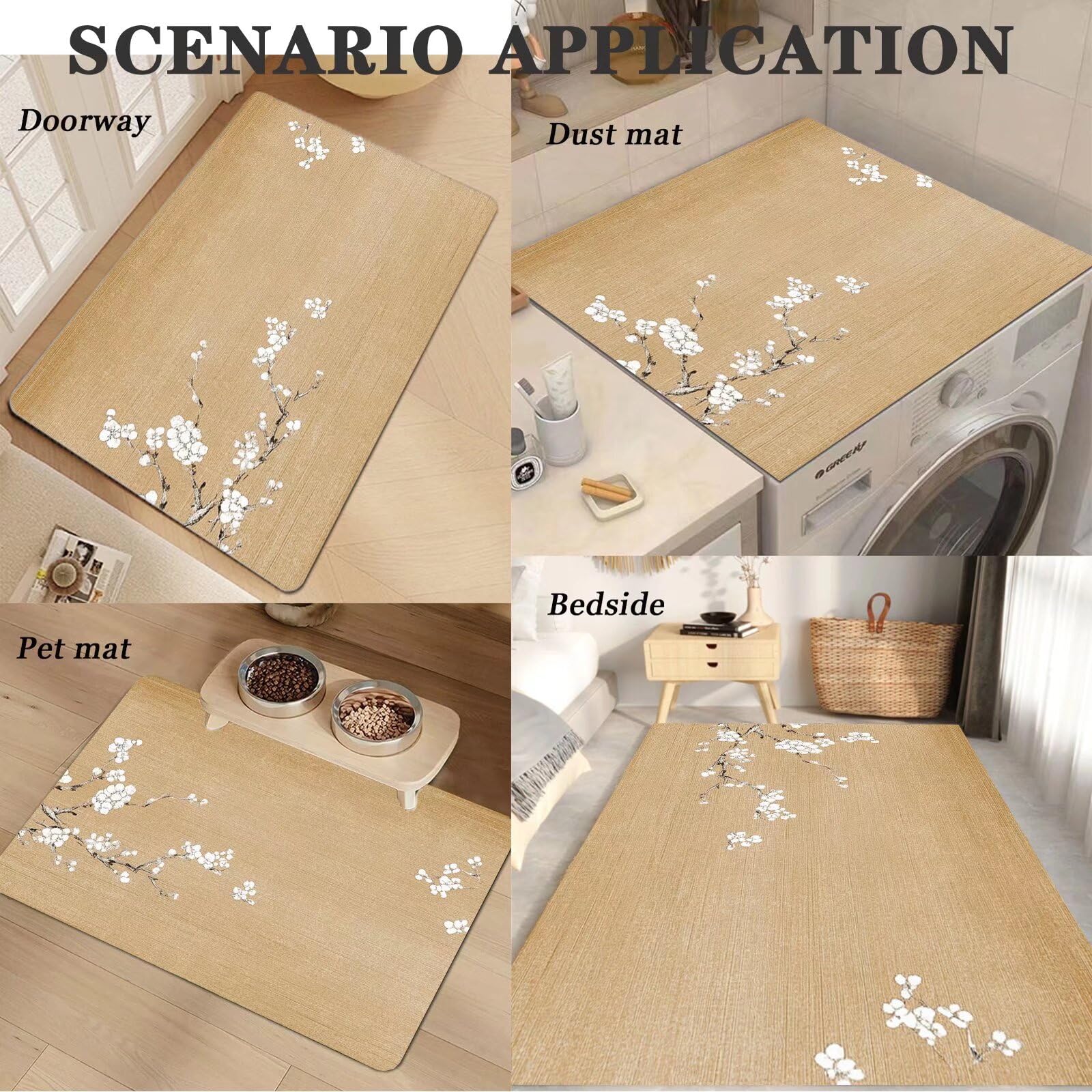 Alfombra Baño Secado Rapido Brown Alfombrilla Baño Diatomita Antideslizante, Alfombra Ducha Absorbente Fácil Limpieza Lavable Bath Mat Rug para Suelo Entrada Cocina 140x200cm 16-531
