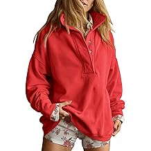 Sweatshirt for Women Oversized Casual Long Sleeve Button Henley Neck Pullover Tops Fashion Outfits Clothes