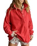 Sweatshirt for Women Oversized Casual Long Sleeve Button Henley Neck Pullover Tops Fashion Outfits Clothes