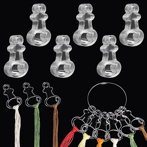 PH PandaHall 30 bobinas de hilo acrílico transparente, hilo de bordar, forma de llave, bobinas de punto de cruz, bobinas de hilo de coser para