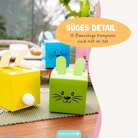 DIY Easter Bunny Boxes for DIY Crafts and Filling – A Gift from the Heart – for Easter – 6 Pink Boxes for Girls