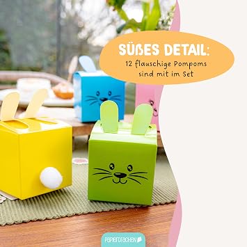 DIY Easter Bunny Boxes for DIY Crafts and Filling – A Gift from the Heart – for Easter – 6 Pink Boxes for Girls