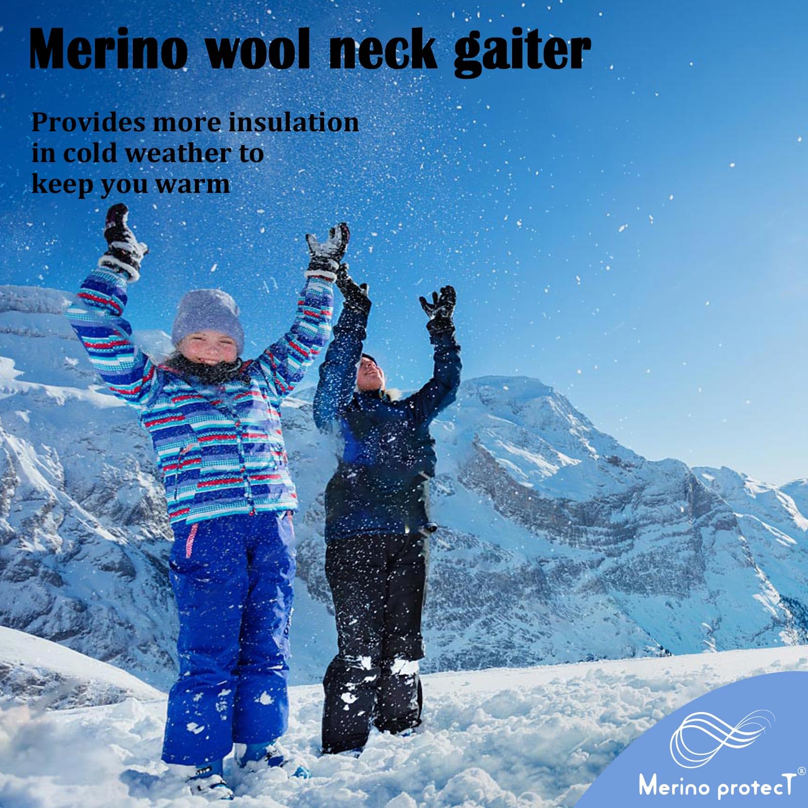 Merino Protect Scaldacollo Merino Uomini Donne Sciarpa Calda Traspirante Sciarpa Tubolare Leggera per Moto Escursionismo Caccia