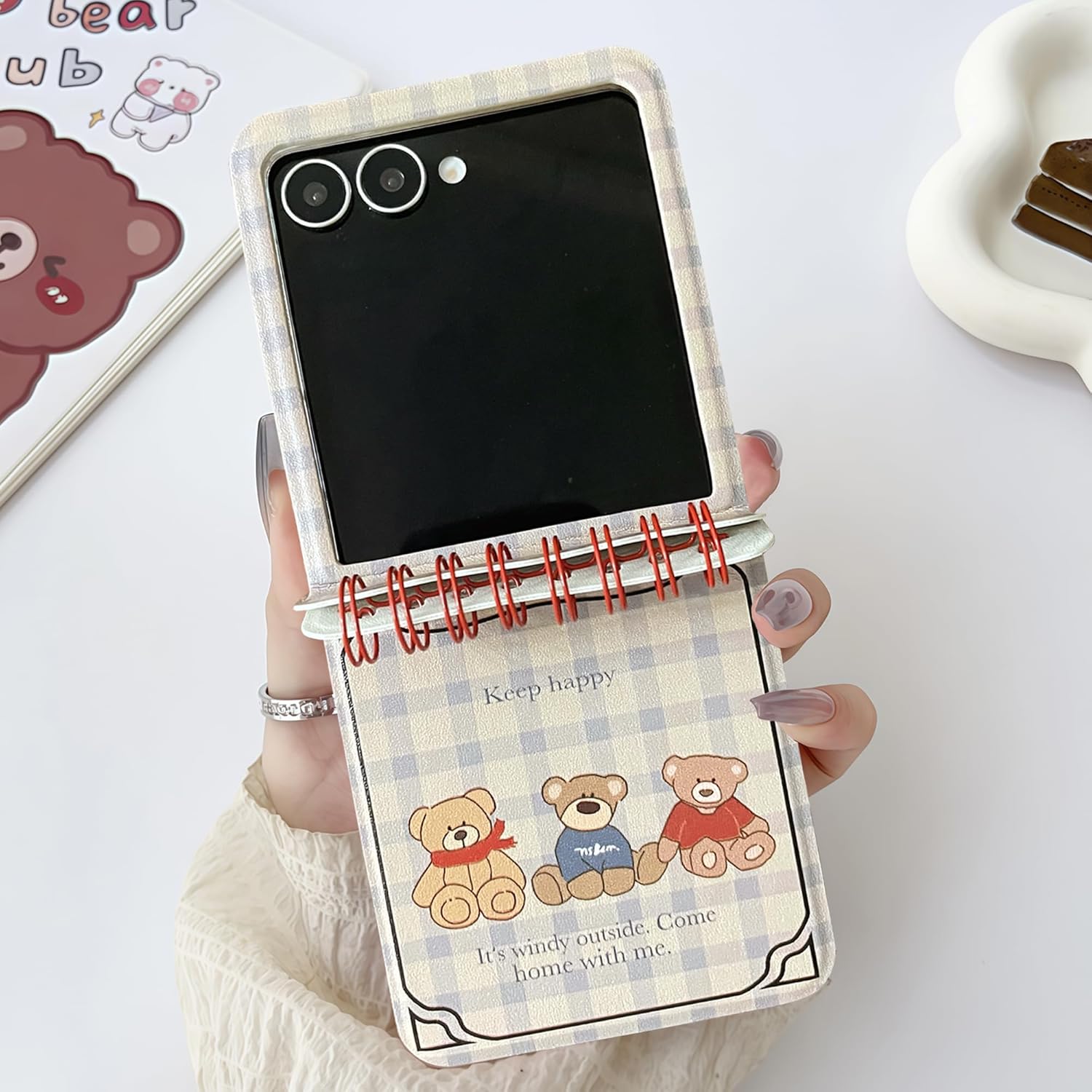 Cute Case for Galaxy Z Flip 7 with Hinge Protector & Chain, Funny Shape Design Z Flip 7 Case for Women Girls, Shockproof Anti-Scratch Protective Case for Samsung Galaxy Z Flip 7 5G (2025)