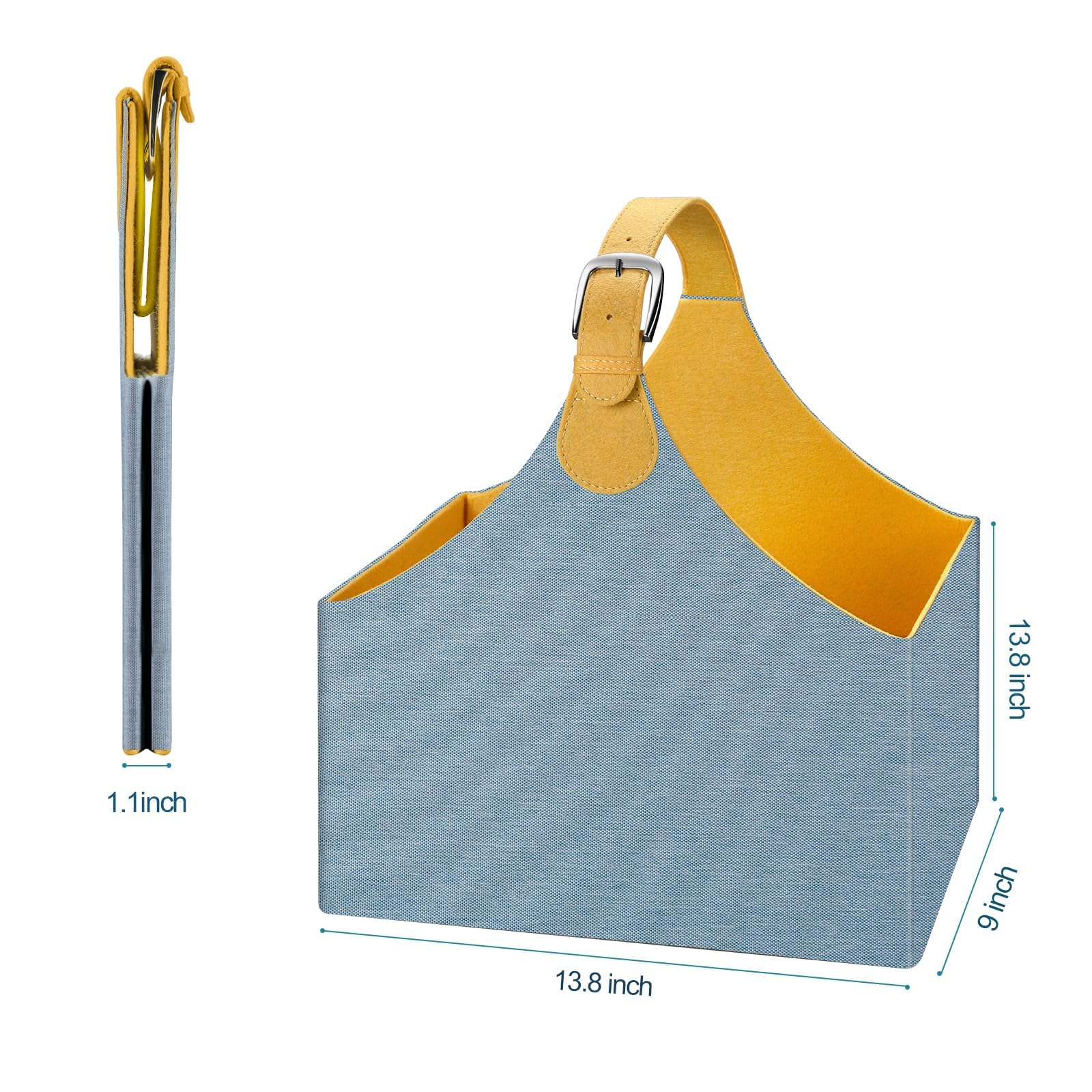 Porte-Revues Panier à Documents Porte Revue Pliable, Porte Magazine pour Journaux et Livres pour La maison,le Bureau,le Salon Jaune Bleu