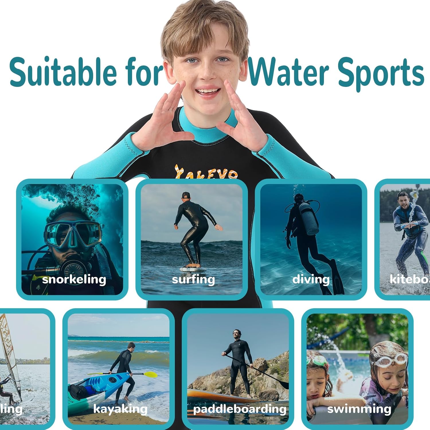 Kids Wetsuit for Boys Girls Toddlers, 3mm Wet Suit for Kids in Cold Water for Swimming Surfing Diving, Neoprene Wetsuits Full Body Swimsuit Girl for Surfing Swim Lessons