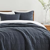 Vista 51 de HORIMOTE HOME Juego de edredón 100% algodón tamaño individual, juego de colcha prelavada de 2 piezas, color azul bebé, funda de cama acogedora