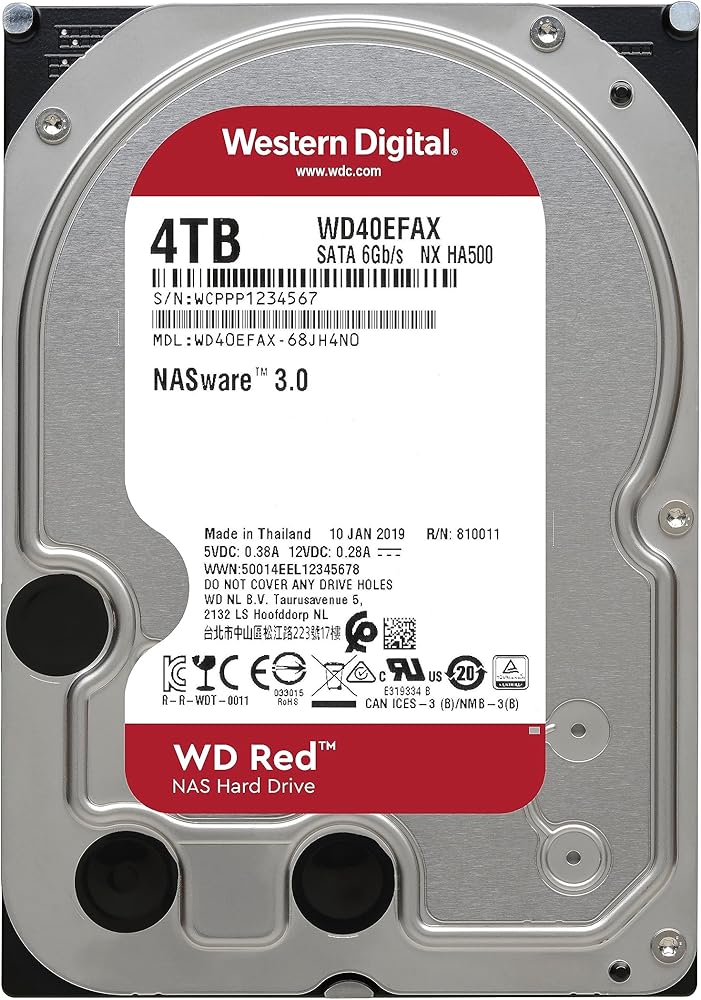 Western Digital WD Red NAS 4TB SATA 3.5" Internal Hard Drive with 5400 RPM & 256MB Cache thumbnail 2
