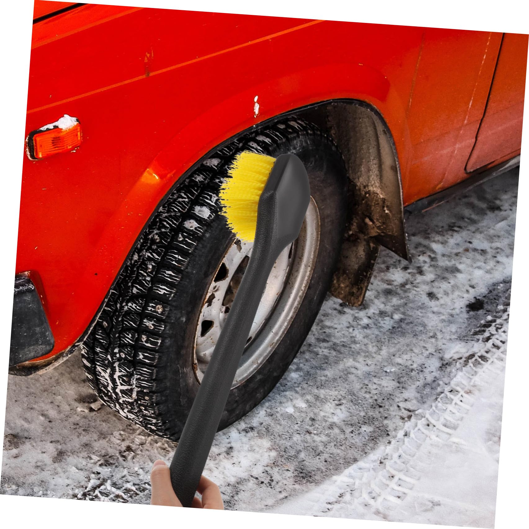 Cabilock 4 Pezzi Spazzola per Pneumatici Auto Manico, Setole Rigide | Pulizia Cerchi e Gomme, Impugnatura Ergonomica, Plastica Resistente, per Lavaggio Auto e Detailing